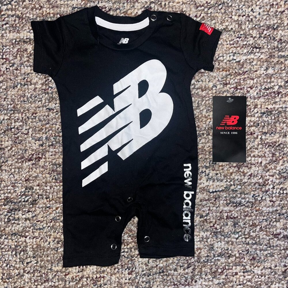 New balance one piece outfit black 0-3m New With Tags